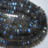 10 - Inches - AAAAA - Awesome - Truly High Quality Labradorite Full Blue Flashy Fire Micro Faceted Rondell Beads Huge size 7 mm approx
